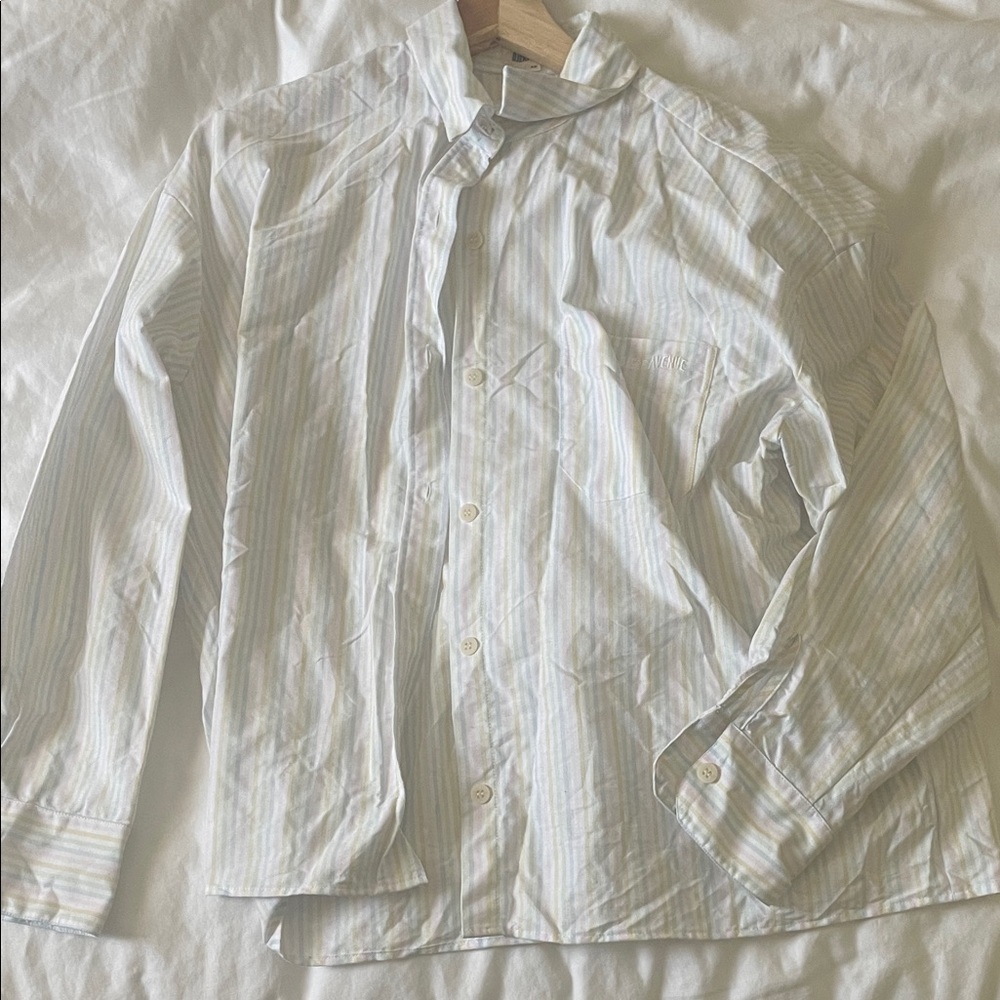 NWOT Djerf Avenue Pastel Striped Breezy Shirt